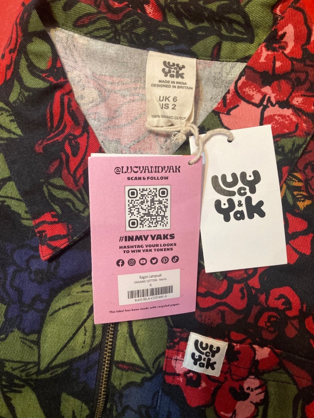 NWT Lucy And Yak Ragan Jumpsuit Maria Floral Print Size US 2/XS - Picture 3 of 5